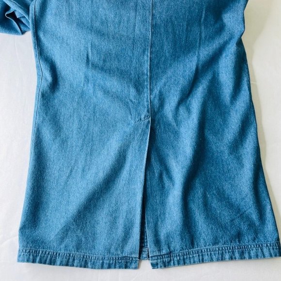 Giorgio Sant Angelo Denim Shirt Dress Size 8  70's Belted Long Sleeve Collared - Picture 8 of 12